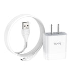 Wall charger “C73 Glorious” US plug dual USB set with cable
