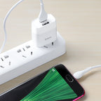 Wall charger “C73 Glorious” US plug dual USB set with cable