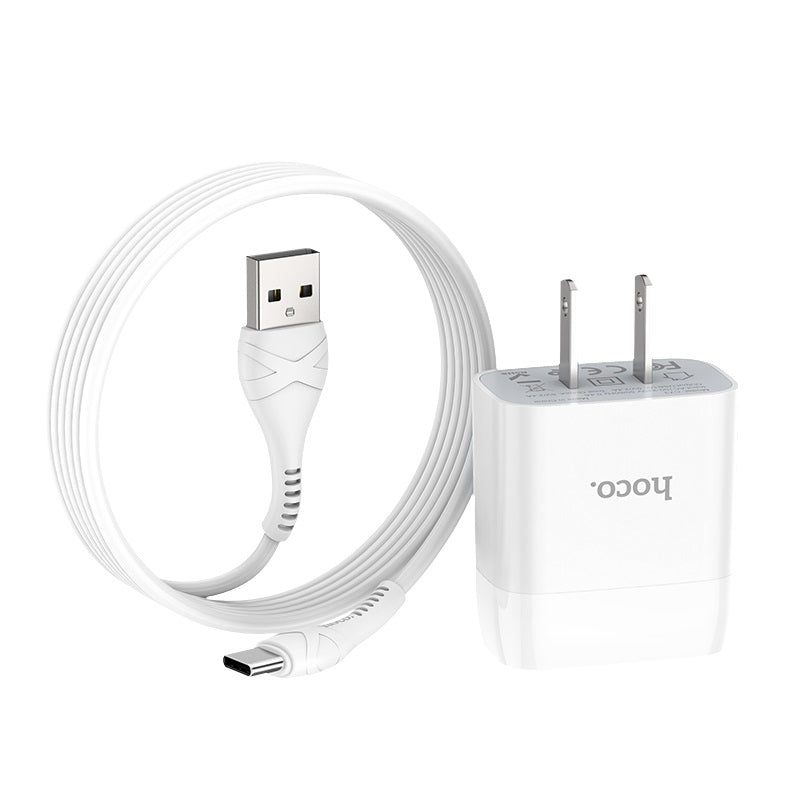 Wall charger “C73 Glorious” US plug dual USB set with cable