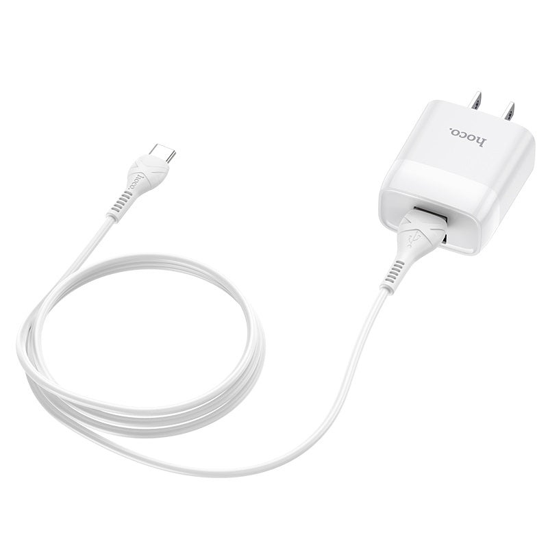 Wall charger “C73 Glorious” US plug dual USB set with cable
