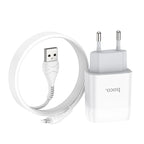 Wall charger “C73A Glorious” EU plug dual USB set with cable