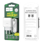 Wall charger “C73A Glorious” EU plug dual USB set with cable