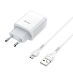 Wall charger “C73A Glorious” EU plug dual USB set with cable