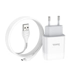 Wall charger “C73A Glorious” EU plug dual USB set with cable