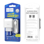 Wall charger “C73A Glorious” EU plug dual USB set with cable