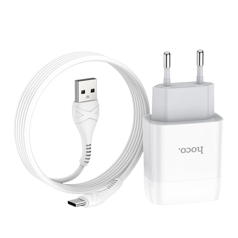 Wall charger “C73A Glorious” EU plug dual USB set with cable