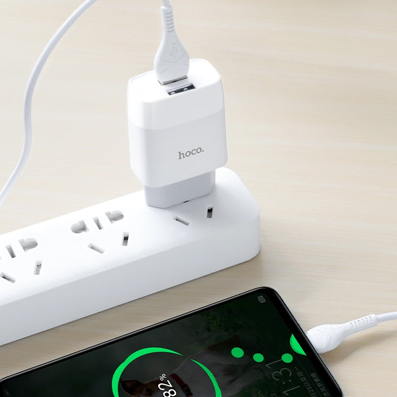 Wall charger “C73A Glorious” EU plug dual USB set with cable