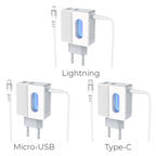 Wall charger “C75 Imperious” dual USB port EU with built-in wire