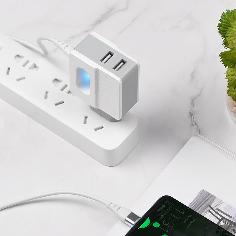 Wall charger “C75 Imperious” dual USB port EU with built-in wire