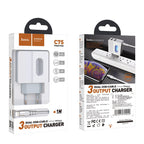 Wall charger “C75 Imperious” dual USB port EU with built-in wire