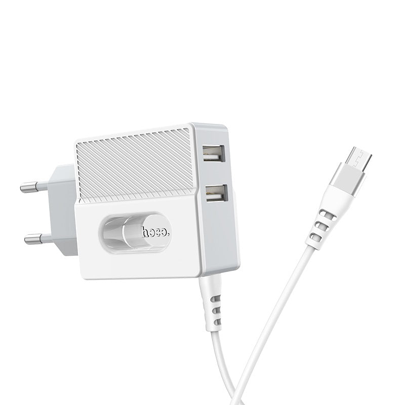 Wall charger “C75 Imperious” dual USB port EU with built-in wire