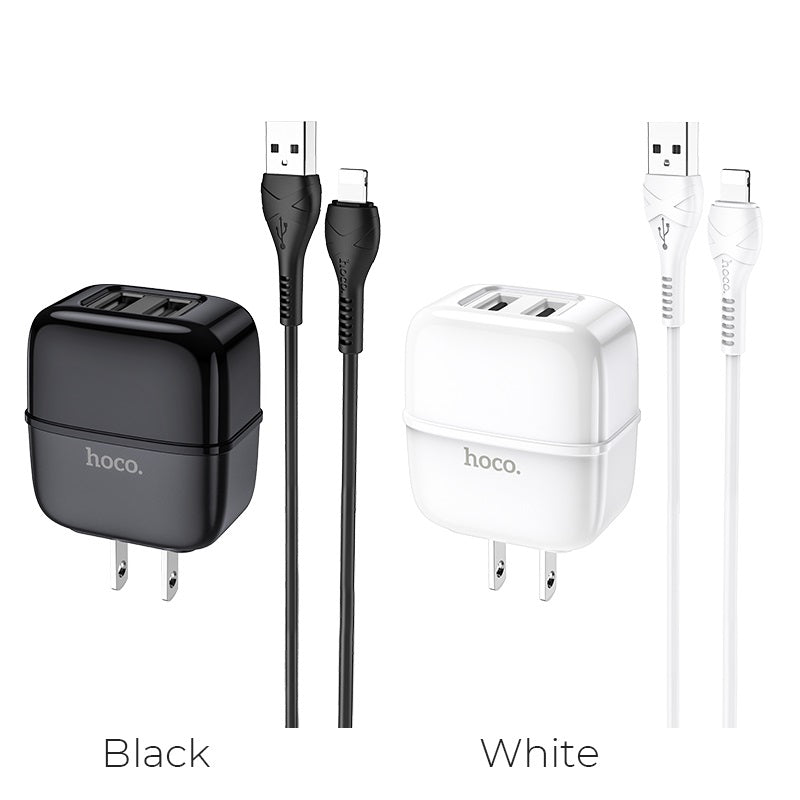 Wall charger “C77 Highway” dual port charger US plug set with cable