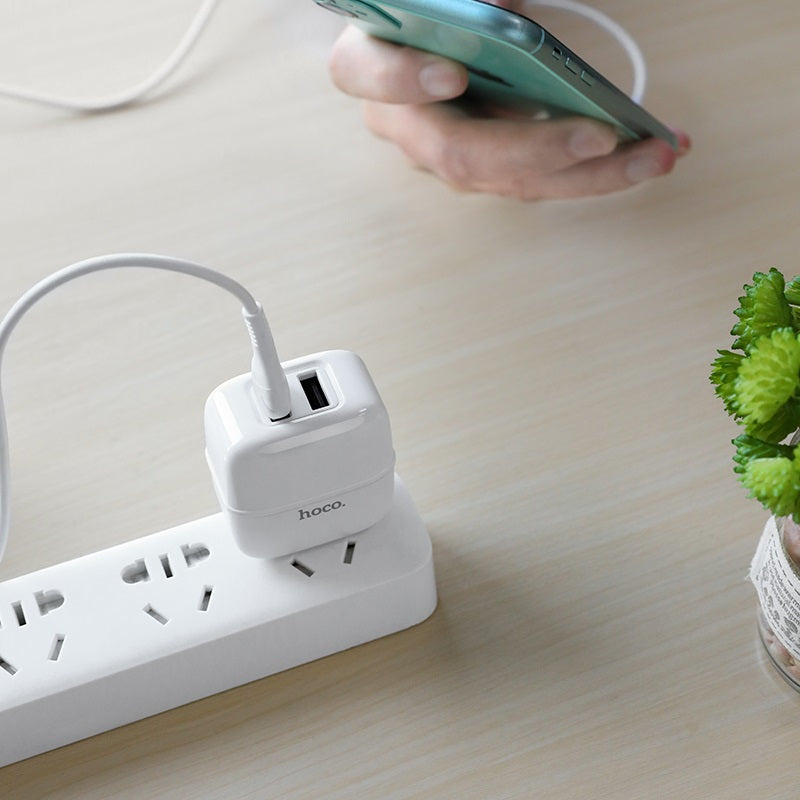 Wall charger “C77 Highway” dual port charger US plug set with cable