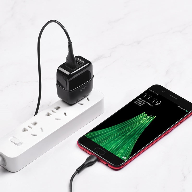 Wall charger “C77 Highway” dual port charger US plug set with cable