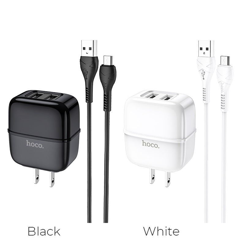 Wall charger “C77 Highway” dual port charger US plug set with cable