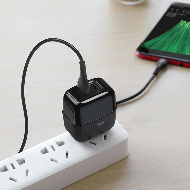 Wall charger “C77 Highway” dual port charger US plug set with cable