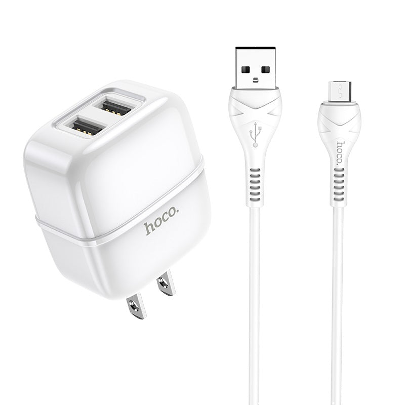 Wall charger “C77 Highway” dual port charger US plug set with cable