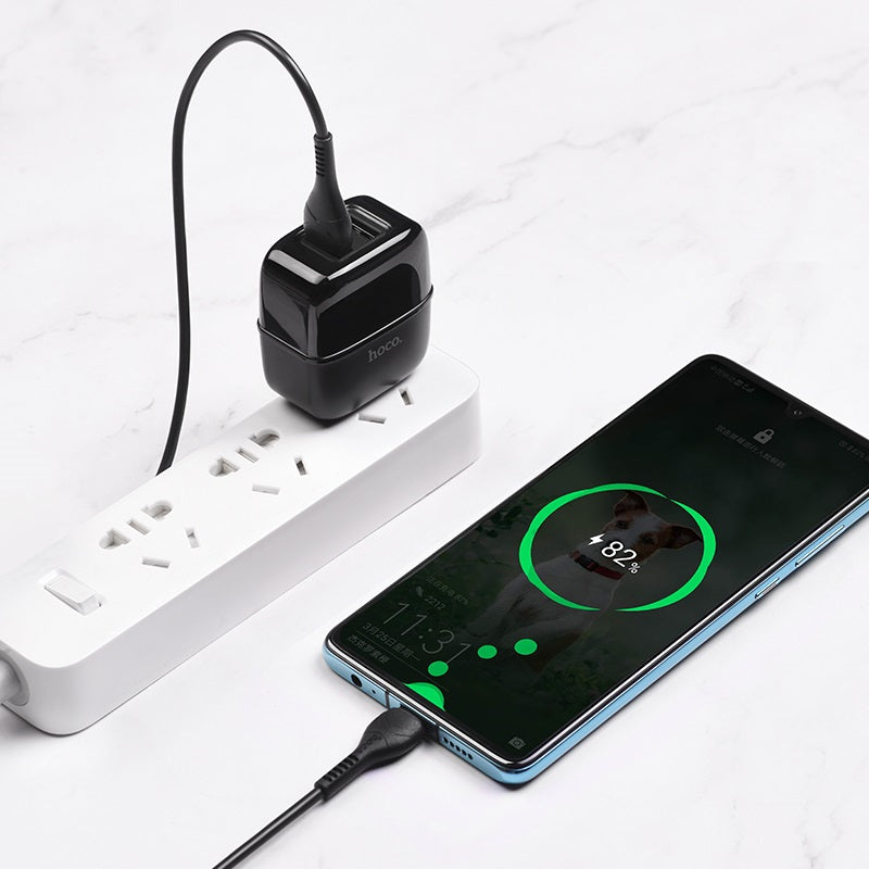 Wall charger “C77 Highway” dual port charger US plug set with cable