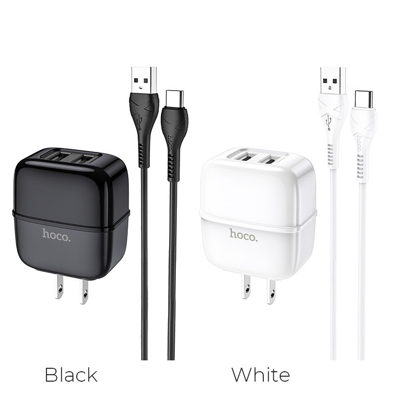 Wall charger “C77 Highway” dual port charger US plug set with cable