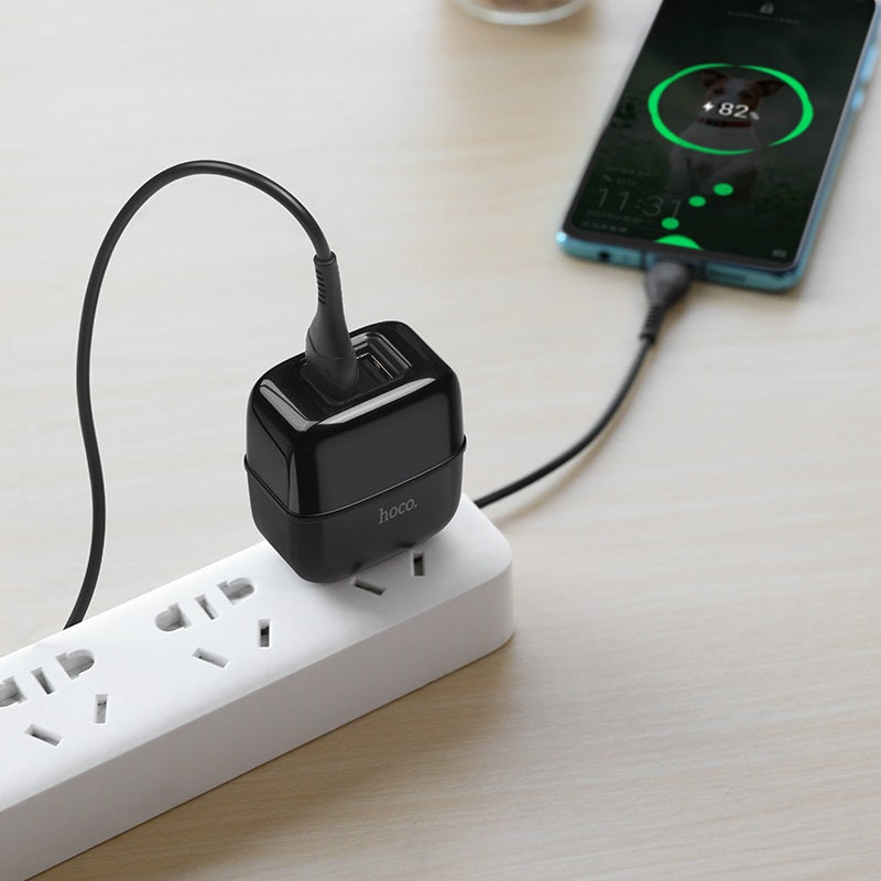 Wall charger “C77 Highway” dual port charger US plug set with cable