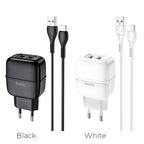 Wall charger “C77A Highway” dual port charger EU plug set with cable