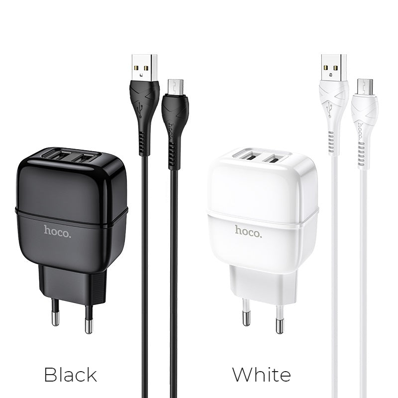 Wall charger “C77A Highway” dual port charger EU plug set with cable