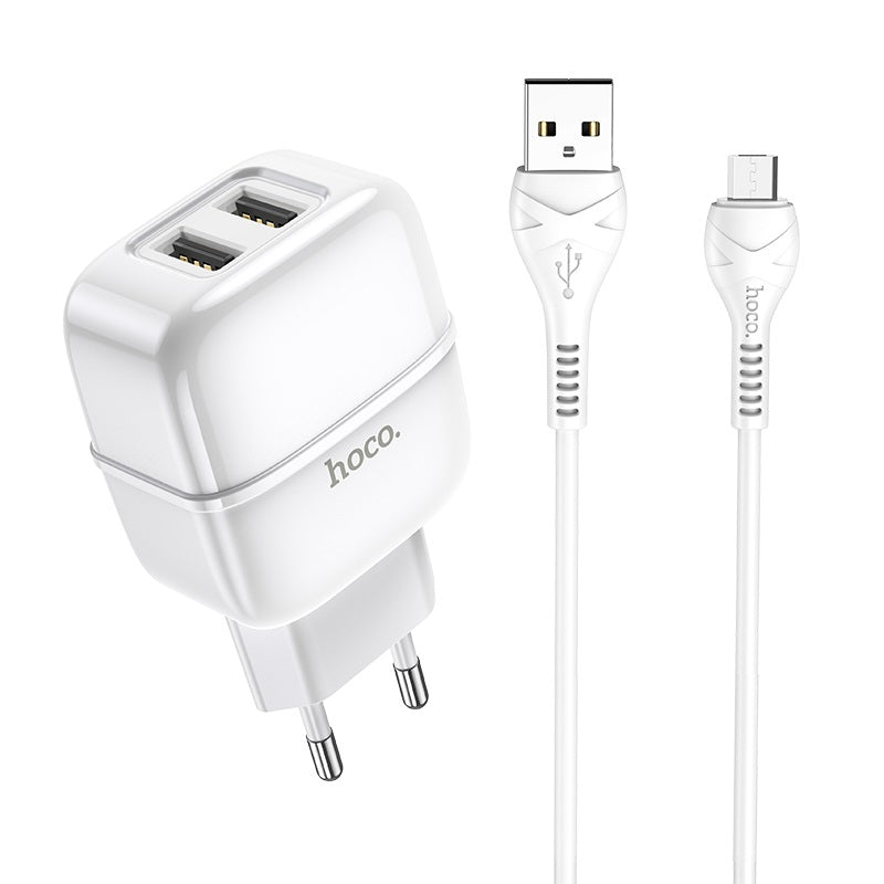 Wall charger “C77A Highway” dual port charger EU plug set with cable