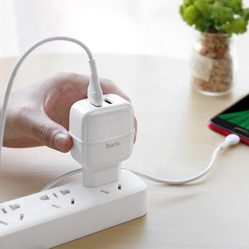 Wall charger “C77A Highway” dual port charger EU plug set with cable