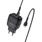Wall charger “C77A Highway” dual port charger EU plug set with cable