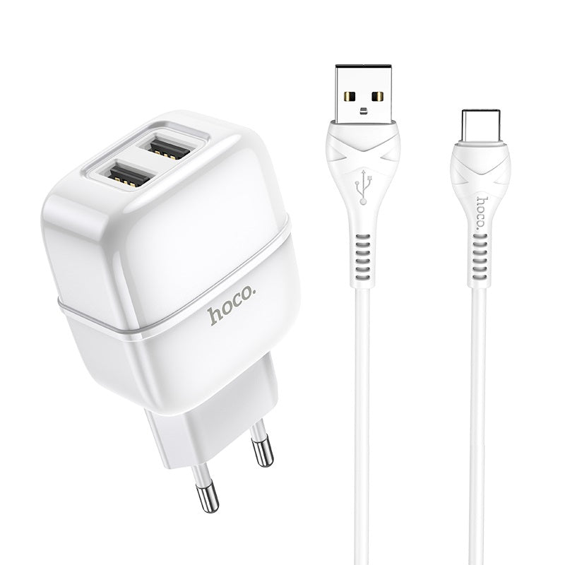 Wall charger “C77A Highway” dual port charger EU plug set with cable