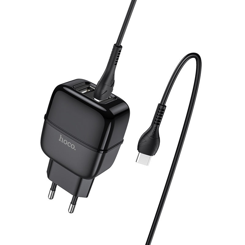 Wall charger “C77A Highway” dual port charger EU plug set with cable