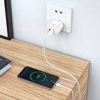 Wall charger “C77B Highway” dual port charger UK plug set with cable