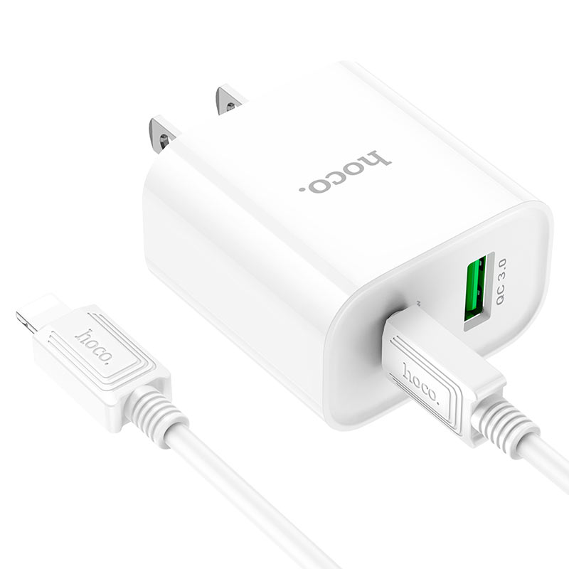 Wall charger “C80 Plus Rapido” PD + QC3.0 US set with cable