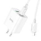 Wall charger “C80 Plus Rapido” PD + QC3.0 US set with cable