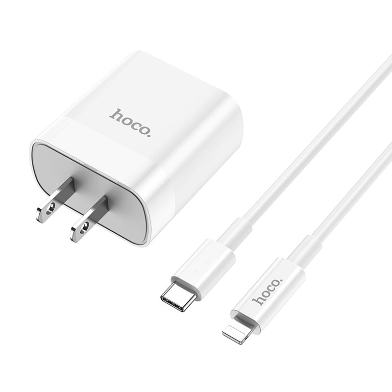 Wall charger “C80 Rapido” PD + QC3.0 US plug set with cable