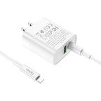 Wall charger “C80 Rapido” PD + QC3.0 US plug set with cable