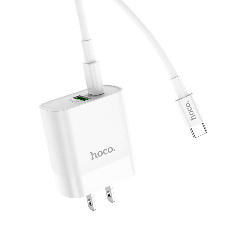 Wall charger “C80 Rapido” PD + QC3.0 US plug set with cable