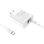 Wall charger “C80 Rapido” PD + QC3.0 US plug set with cable