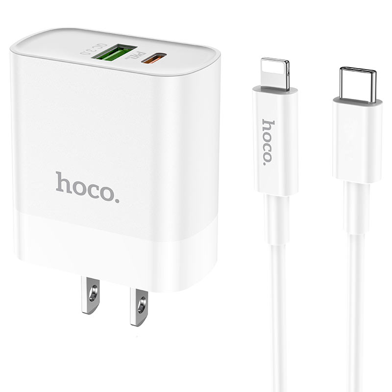 Wall charger “C80 Rapido” PD20W + QC3.0 US set with cable