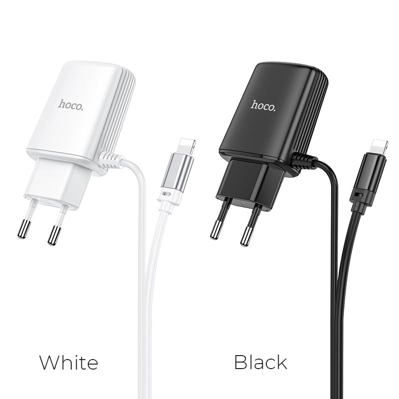 Wall charger “C82A Real power” EU dual port with built-in wire