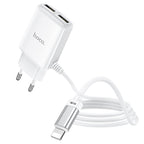 Wall charger “C82A Real power” EU dual port with built-in wire