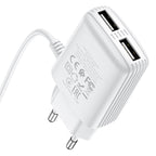Wall charger “C82A Real power” EU dual port with built-in wire