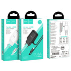 Wall charger “C82A Real power” EU dual port with built-in wire