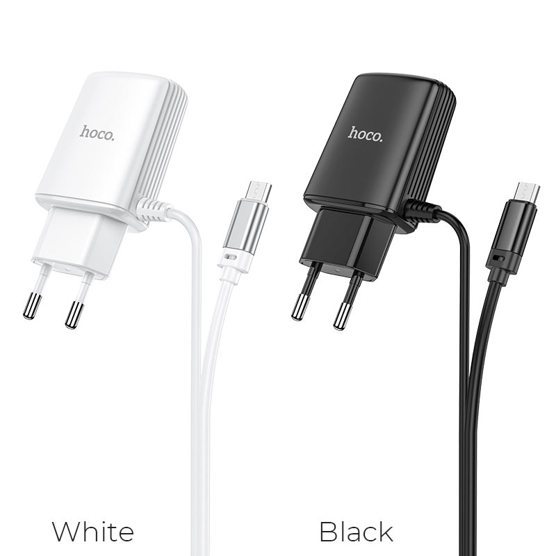 Wall charger “C82A Real power” EU dual port with built-in wire