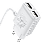 Wall charger “C82A Real power” EU dual port with built-in wire