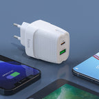 Wall charger “C85A Bright” PD20W + QC3.0 EU plug
