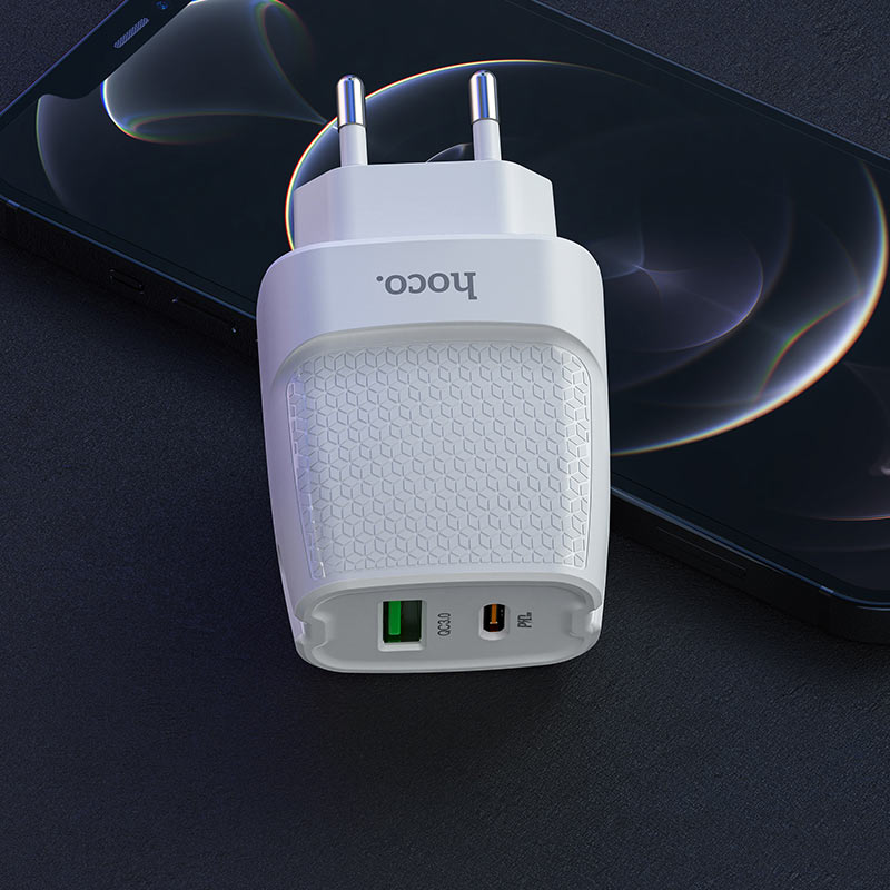 Wall charger “C85A Bright” PD20W + QC3.0 EU plug