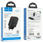 Wall charger “C86A Illustrious” dual port EU set with cable