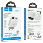 Wall charger “C86A Illustrious” dual port EU set with cable