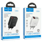 Wall charger “C86A Illustrious” dual port EU set with cable
